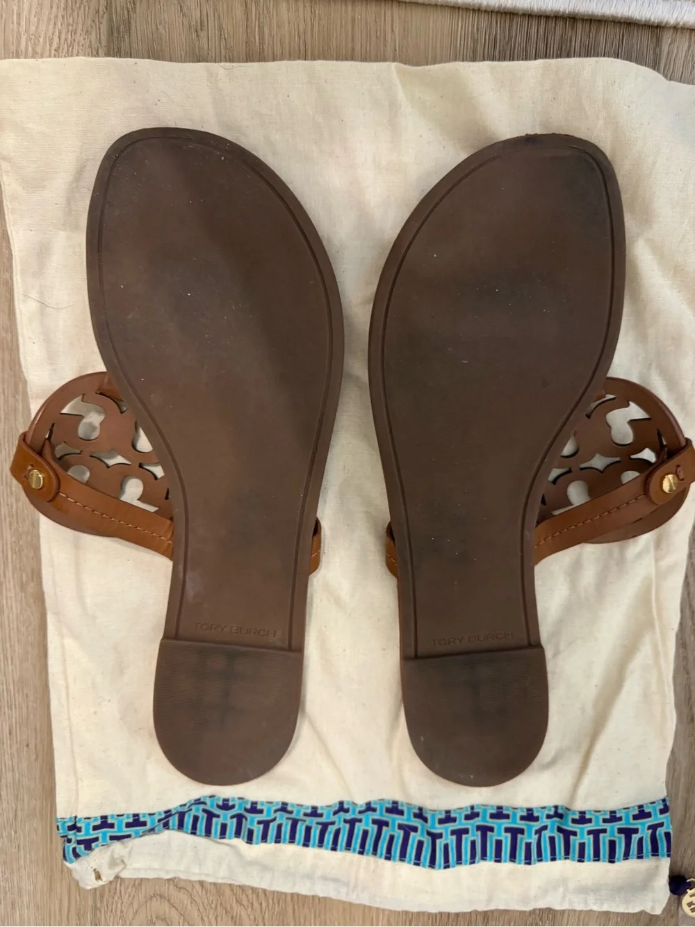 Tory Burch Vachetta Brown Leather Miller sandals